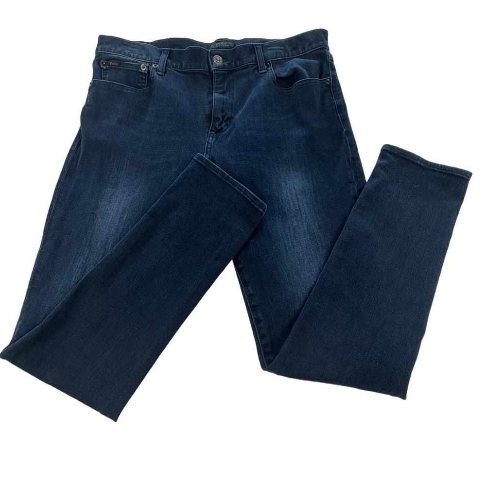 Lauren R.L. Tompkins Skinny Jeans Women Sz. 32 Dark Wash Designer Comfort Casual